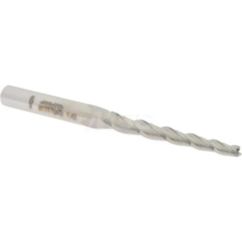 Accupro 1.5 per Side 1/8 Small End Diam 1-1/2 LOC 3-Flute Solid Carbide Tapered Square End Mill Uncoated, 1/4 Shank D...